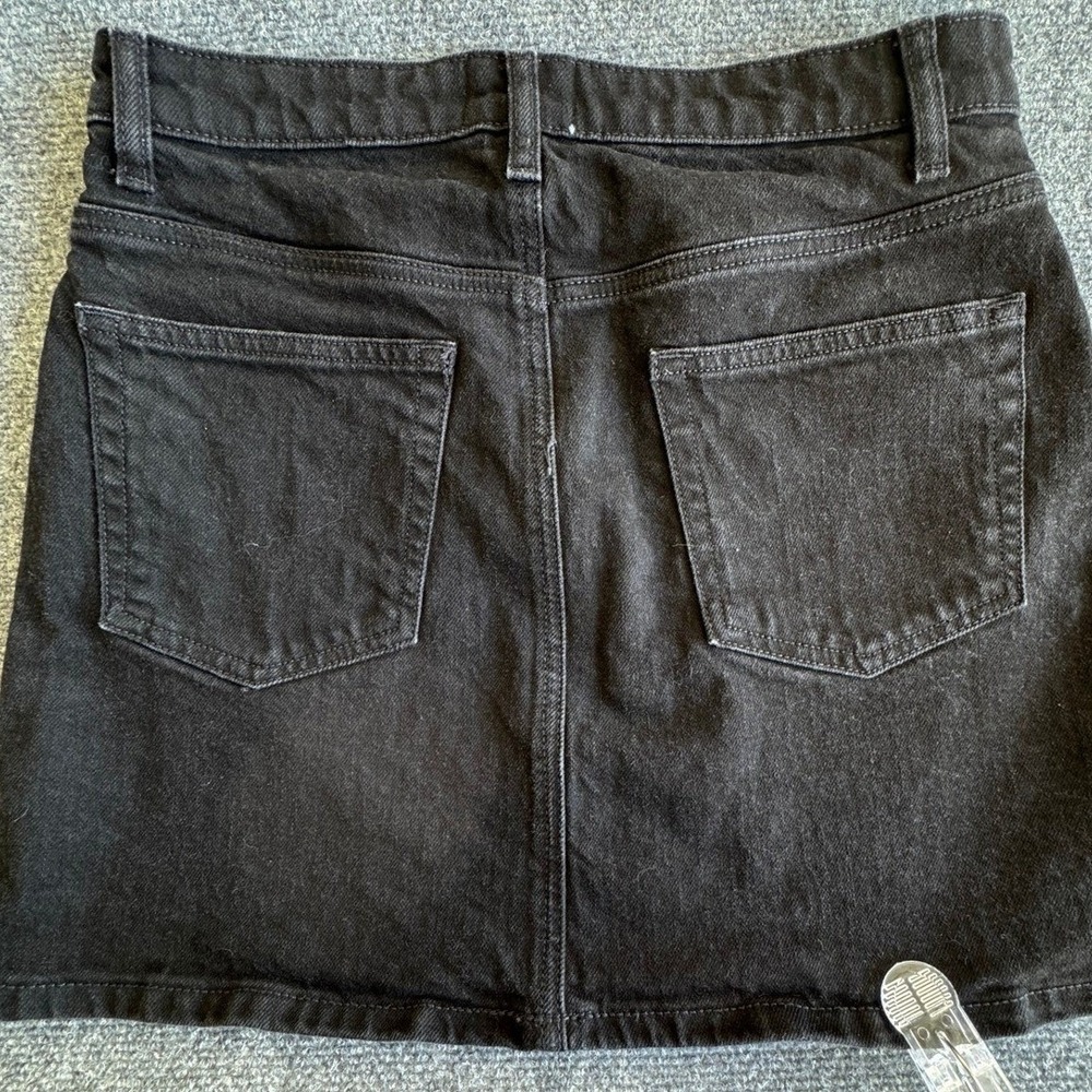 Reformation Lydia High Rise Denim Mini Skirt Black Size 29 - Picture 3 of 5